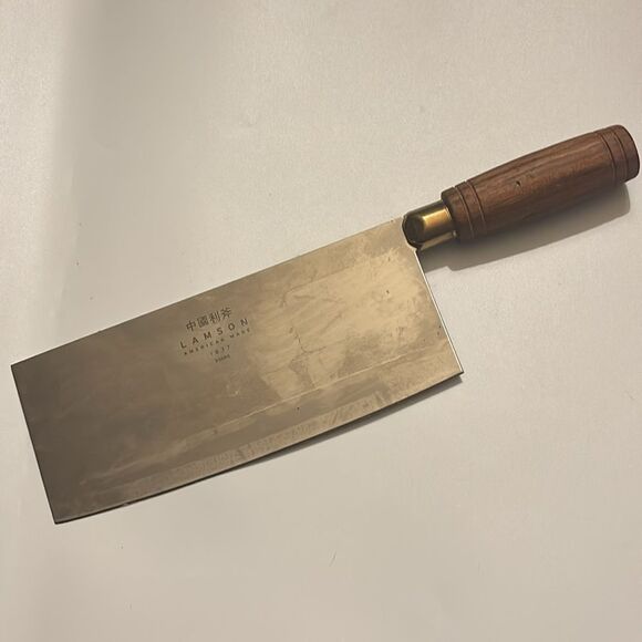 Lamson 8" Chinese Vegetable Cleaver with Walnut Handle Knife/ Pristine - Picture 7 of 9